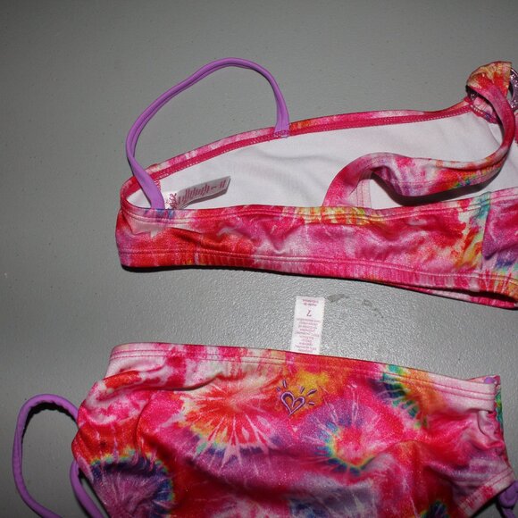 Multi Color 2 Pcs Justice Bikini Swimsuit Size 7 - Picture 7 of 11